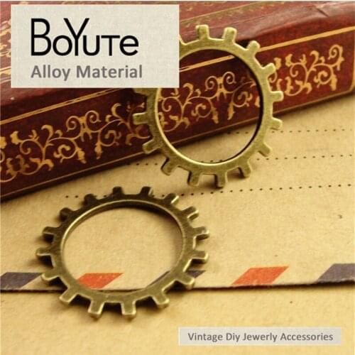 BoYuTe (100 Pieces/Lot) 20MM Wholesale Antique Bronze Plated Zinc Alloy Metal Gear Pendant Diy Jewelry Making Findings