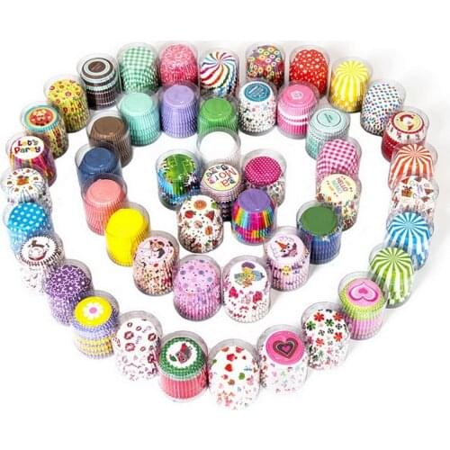 100Pcs Cake Muffin Cupcake Paper Cups Cake Box Cupcake Liner Kitchen Baking Accessories Cake Mold Small Muffin Boxes