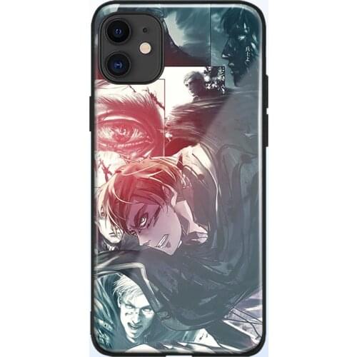 Erwin Smith Attack on Titan anime phone case glass shell for iPhone SE 6s 7 8 x xr xs 11 pro max Samsung S note 10 20 ultra Plus