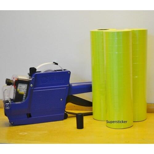 [ Fly Eagle ] MX-6600 10 Digits 2 Lines Price Tag Gun labeler +1 Ink + 30 Rolls Yellow 500 Tag
