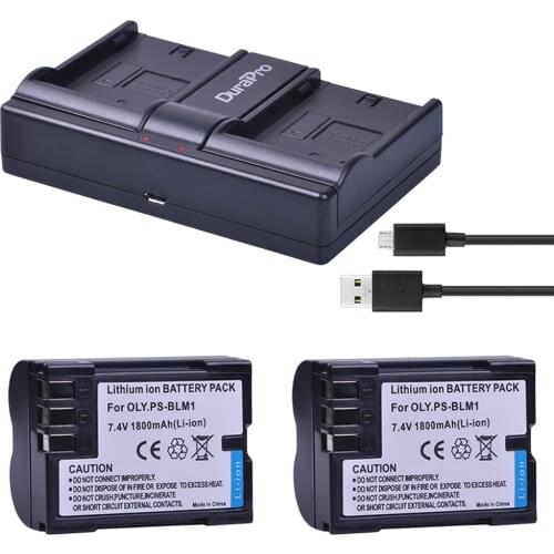PS-BLM1 1800mAh BLM-1 BLM1 Camera Battery + Dual Charger for Olympus C-5060 C-7070 C-8080 E-30 E-300 E-330 E-500 E-510