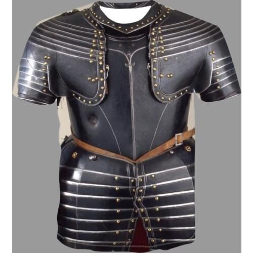 Summer Short Sleeve Mens T-Shirt Armor Fake Clothes Printed Male Tshirt 2021 Fashion O-Neck Quick Dry Tee Tops Man Attire