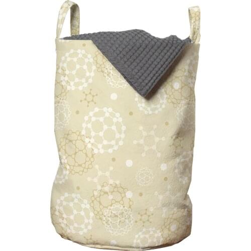 Ivory Laundry Basket Science Molecules Motif Chemical Bonds Organizer for Clothes Underwear Socks Toys Wash Bag & Home Storage