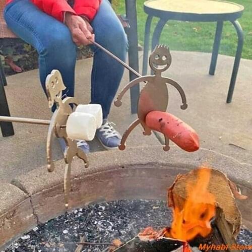 Creative BBQ Fork Metal Women Men Shape Barbecue Fork for Hot Dog Marshmallow Camp Fire Roasting BBQ Grill Stick Skewer BBQ Tool