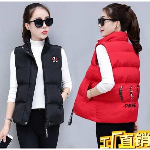 Jacket Vest down Cotton Womens Autumn Clothing Short Autumn Winter Cotton Vest Chaleco Mujer