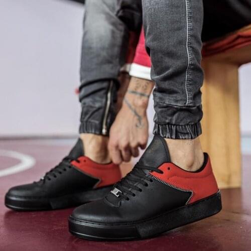 Knack Casual Male Shoes 099 Black Orange Seasonal Sports Style Lace-Up Spring Summer 2021 Fashion Orthopedic Casual Base