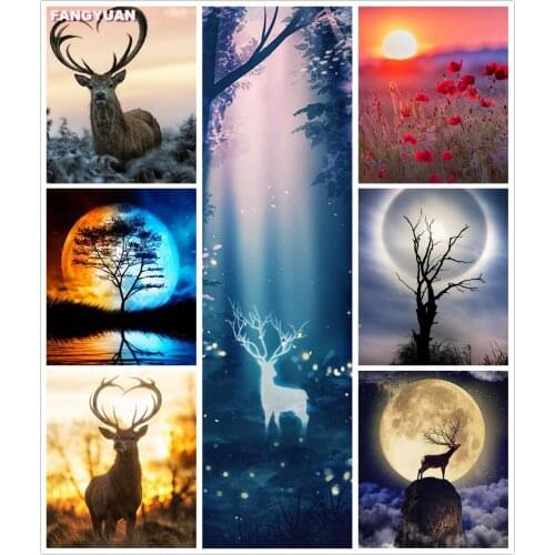 Full Drill Diamond Painting Animals Deer Diy Art Picture of Rhinestone 5D Diamond Embroidery Cross Stitch Kits Home Decor Gift