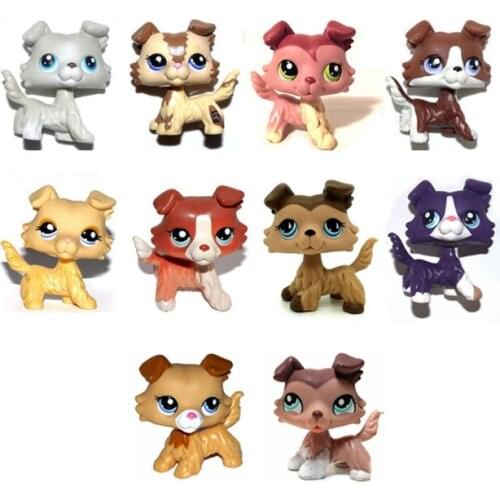 Lot of 4 Random Select Pet Shop Collie Puppy Dog Animals Loose Figure Toy Doll Set