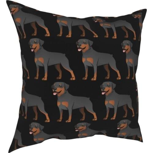 Rottweiler Throw Pillow Cover Polyester Decorative Pillow Dog Lover Customized Pillowcase