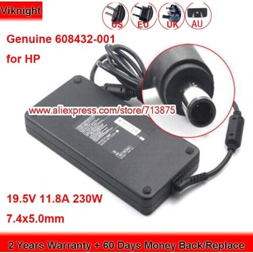 Genuine 608432-001 19.5V 11.8A 230W Slim Adapter for HP ELITEBOOK 8540W 8560W 8440W 8560P 6930P 817911-001 811593-001 Laptop