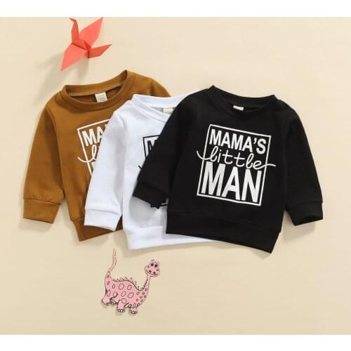 0-3Y Autumn Baby Boys Sweater Outwear 3 Colors Letter Printed Long Sleeve Pullover Causal Tops 3 Colors