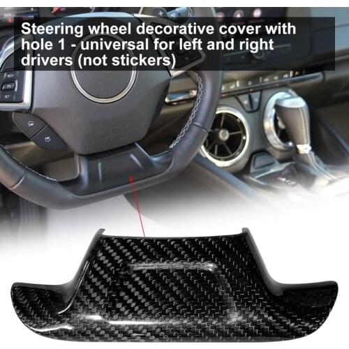 Steering Wheel Trim Precise Anti-scratch Black Luxury Steering Wheel Protector with No Holes for Chevrolet Camaro 2016-2020