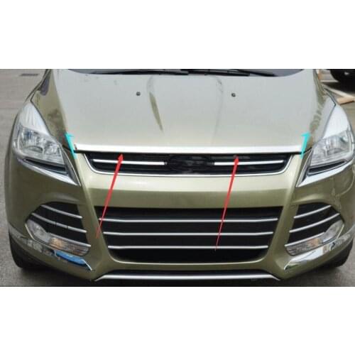 FIT 2013 2014 2015 2016 FOR FORD ESCAPE KUGA FRONT HOOD BONNET GRILLE GRILL LIP MOLDING GARNISH TRIM COVER STRIP SPOILER