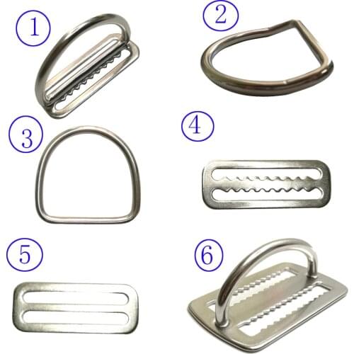 2" Stainless Steel Scuba Diving Weight Belt Slide Keeper D Ring Webbing Harness Belt Retainer Stopper Freediving BCD Accessoires