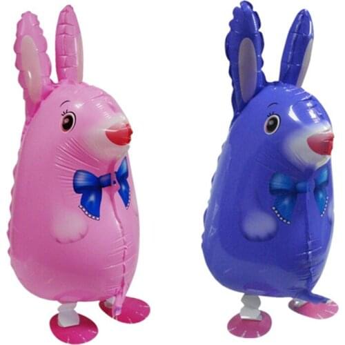 20pcs/lot Walking Pet Rabbit Balloons Animal aluminum Foil Balloon birthday Party Decoration Supplies Kids Toy wholesale