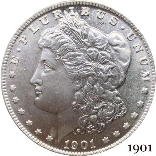 United States Of America 1901 Morgan One Dollar US Coin Liberty Cupronickel Silver Plated In God We Trust Copy Coin