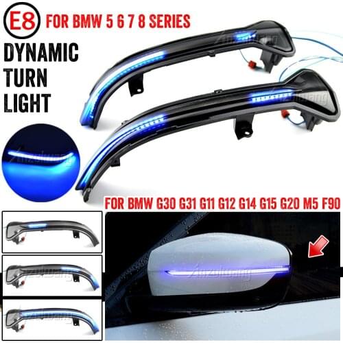 Dynamic Side Rearview Mirror Indicator Blinker LED Turn Signal Light For BMW 5 6 7 8 Series G30 G31 G11 G12 G14 G15 3 Series G20