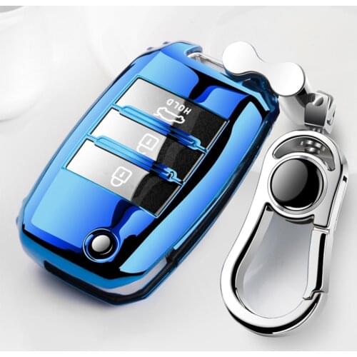 TPU Car Remote Key Full Cover Case Keychain For KIA K2 K3 K4 K5 Rio QL Ceed Sorento Cerato Sportage Auto Key Protect Shell Case