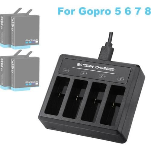 Battery Charger Type C Battery Charging Station For Gopro Hero 5 6 7 8 Battery 4-Slot Charger Type C Battery Charging Station