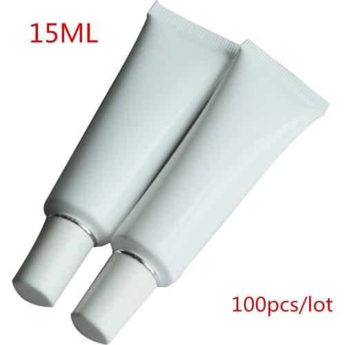 100pcs/lot 15ml plastic Beauty cosmetic Hold hose Bottle Face Cleaning Cleansing Cream Shampoo Bottle Female Makeup Accessories