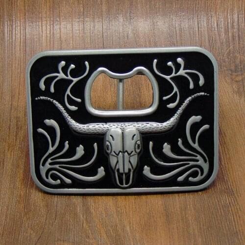 2016 Fashion Luxury Metal Men Belt Buckles Metal Bottle Opener With Cow Head Rectangle Belt Buckle Gifts for Men
