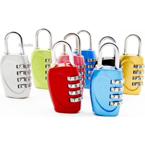 4 Dial Digit Password Lock 30x67x14mm Combination Suitcase Luggage Metal Code Password Lock Padlock Multi Colors