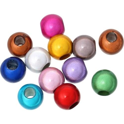 DoreenBeads Acrylic European Style Charm Beads Round At Random Miracle/Illusion About 12mm x 11mm,Hole: Approx 4.8mm,50 PCs