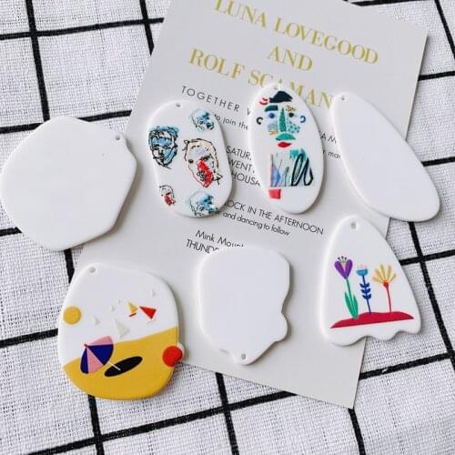 DIY Jewelry Accessories Elegant Acrylic Embossed Pendant Earrings Necklace Pendant Accessories