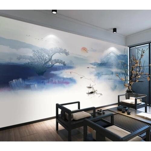 Bacal New Chinese ink artistic conception landscape elk 3D wallpaper mural background wall decoration wall paper murals huda