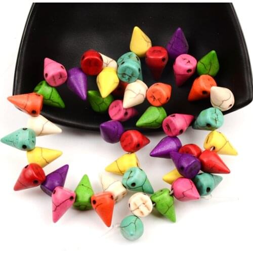 Tapered Shape Natural Stone Beads Loose Spacer Beads 1x1.5cm Charms Bracelet Necklace Jewelry Making Diy/Handmade Nassboro15"