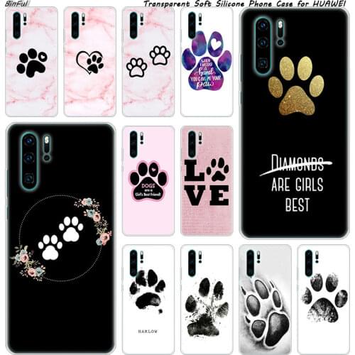 Hot best friends Dog paw Soft Silicone Phone Case for Huawei P30 P20 Pro P10 P9 P8 Lite 2017 P Smart Z Plus 2019 NOVA 3 3i Cover