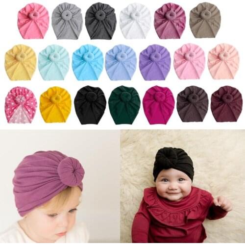 Baby Turban Top Knot Hat Toddler Kids Boy Girl India Beanie Hat Lovely Soft Newborn Headwear Photography Props Accessories 63HE