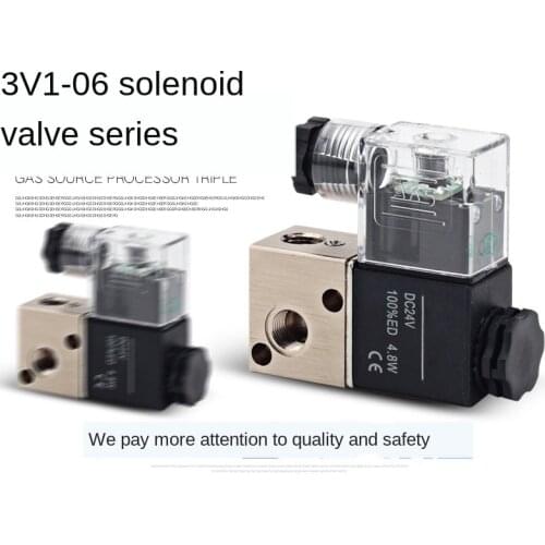 AirTAC Type 3V1-06 Air-Operated Solenoid Valve 24v Two-Position Three Way 220v Normally Closed Solenoid Directional ControlValve