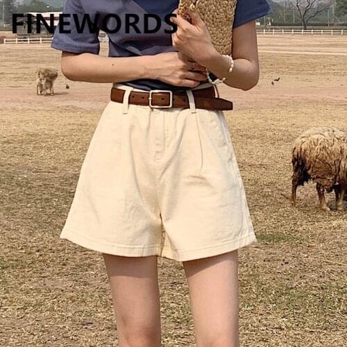 FINEWORDS Women's High Waist Shorts