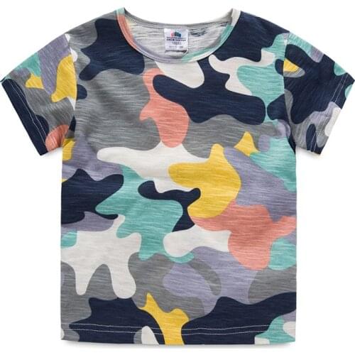 Camouflage Casual Boys T Shirts Short Sleeves Summer Tops Kids Clothes Toddlers Baby T-Shirts Children Tees 2019 T1/5395DBO