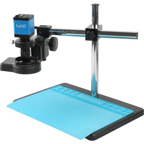 14MP1080P HD HDMI VGA Industrial Video Microscope Camera +Microscope Stand +130X Zoom C-MOUNT Lens For PCB Soldering