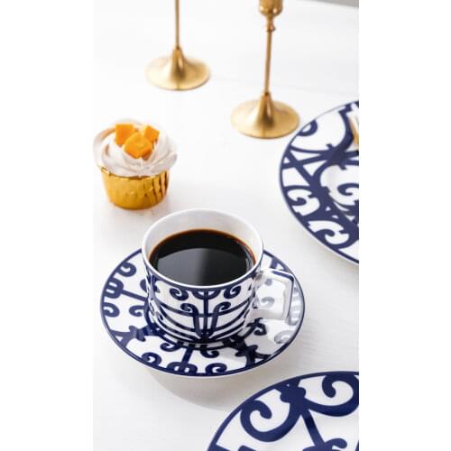 Chinese Nordic wrought iron ceramic plate set Western wedding snack plate daily fruit plate bone China coffee cup and saucer