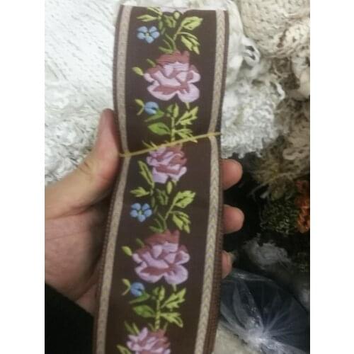 2''5cmx10Yards High Quality Embroidery Webbing DIY costume National wind Polyester Woven Jacquard Ribbon Belt accessories