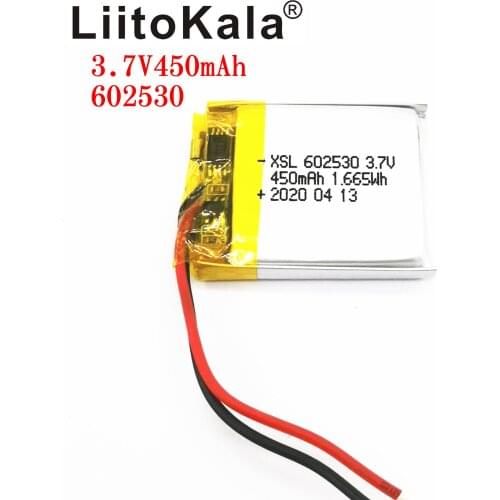 XSL 3.7V 602530 450mAh Lithium Ion Polymer Battery 3.7v Lithium Battery For MP4 MP5 GPS PSP Smart Watch Driving Recorder