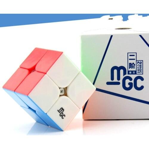 YJ Yongjun MGC 2x2x2 Magnetic Magic Cube Red Stickerless YJ MGC 2x2 Speed Cube for Brain Training Toys For Children Kids