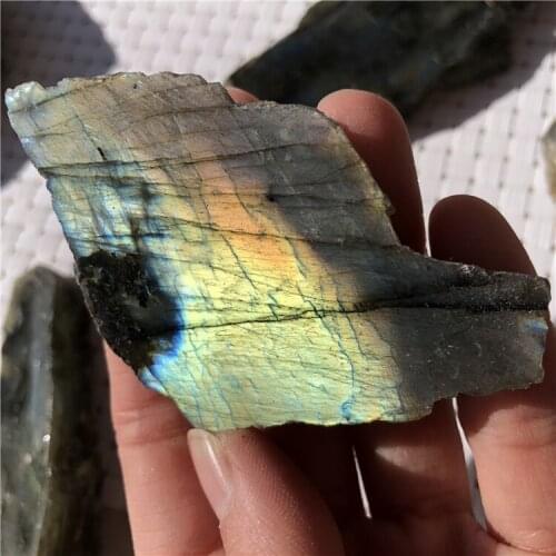 Natural flash labradorite specimen slice rough labradorite stone crystal healing chakra meditation gem stone