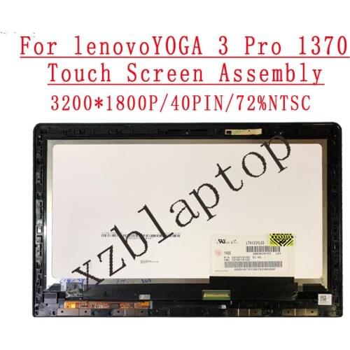 Original 13.3" 3200*1800 IPS 40PINS 72%NTSC LCD For Lenovo Yoga 3 Pro 1370 LCD screen touch assembly LTN133YL03 FRU 5D10F76130