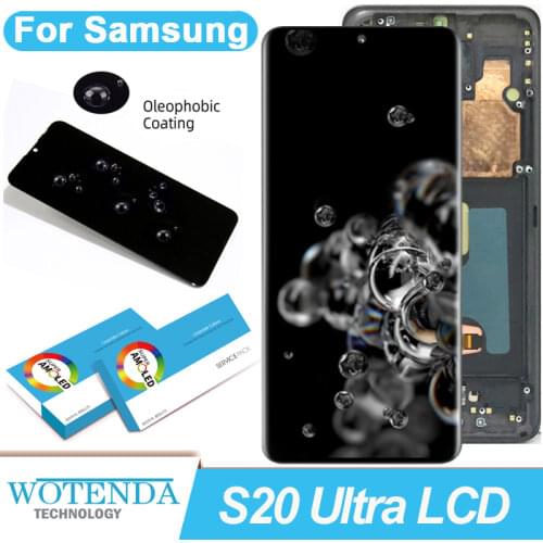 100% Original 6.9'' Display for Samsung Galaxy S20 Ultra G988F G988B/DS LCD Touch Screen Digitizer Assembly Repair Parts