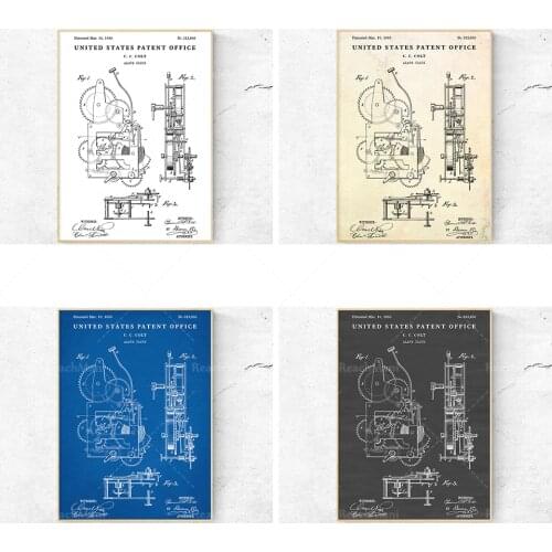 Impression de brevet de réveil. décor maison vintage. Art mural de modèle d’horloge