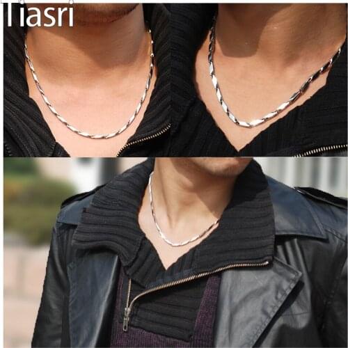 Tiasri Gold/Silver Color Men Women Necklace on The Neck 3mm High Quality Stainless Steel Jewelry Aesthetic Bohemian Style Gifts