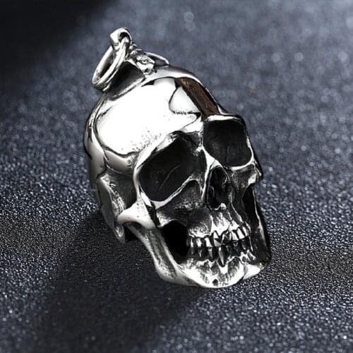Stainless Steel Skull Head Pendant Fashion Ghost Skulls Skeleton Biker Pendants