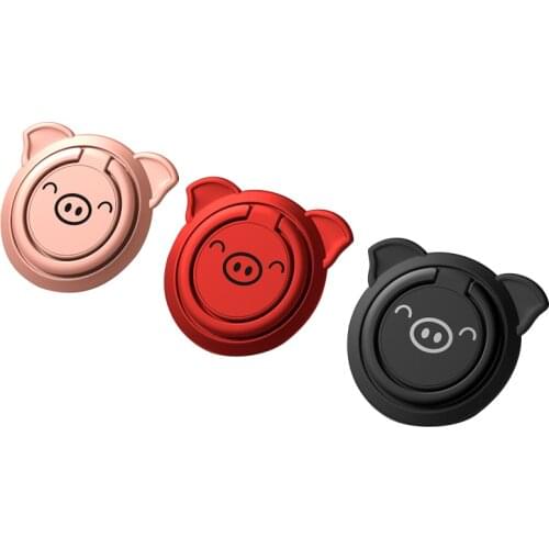 Rotate Metal Ring Holder Cartoon Pig Bajie Finger Ring For iPhone 12 Samsung Huawei Xiaomi Redmi Mobile Phone Round Mount Stand