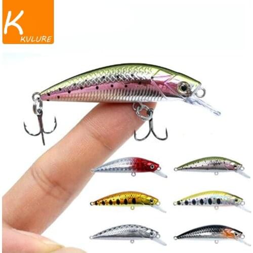 New 5cm 6g Minnow Stream Fishing Lure Mini Trout Baits Small Whopper Vibrating Light Sinking Fish Crankbait Japan Winter Tackle