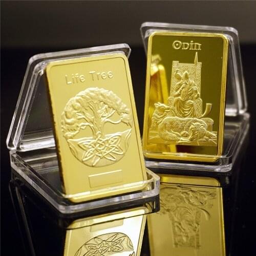 Tree of Life Retail Rare 1 OZ. Pure Gold Plated bar Layered Ingot Bullion Bars coin