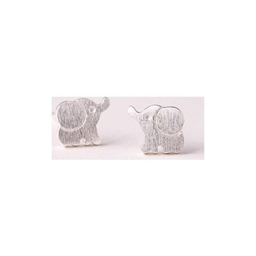 925 Sterling Silver Elephant Stud Earrings Jewelry Wholesale Retro Earrings